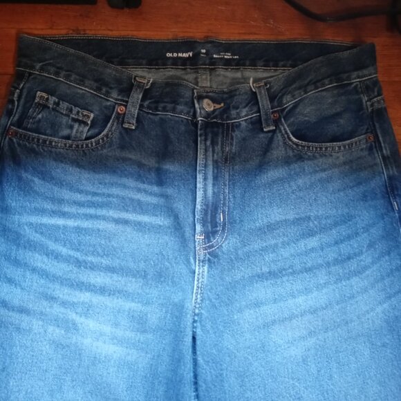 OLD NAVY mid rise baggy wide leg jeans in myrtle (10 tall) - Picture 4 of 14